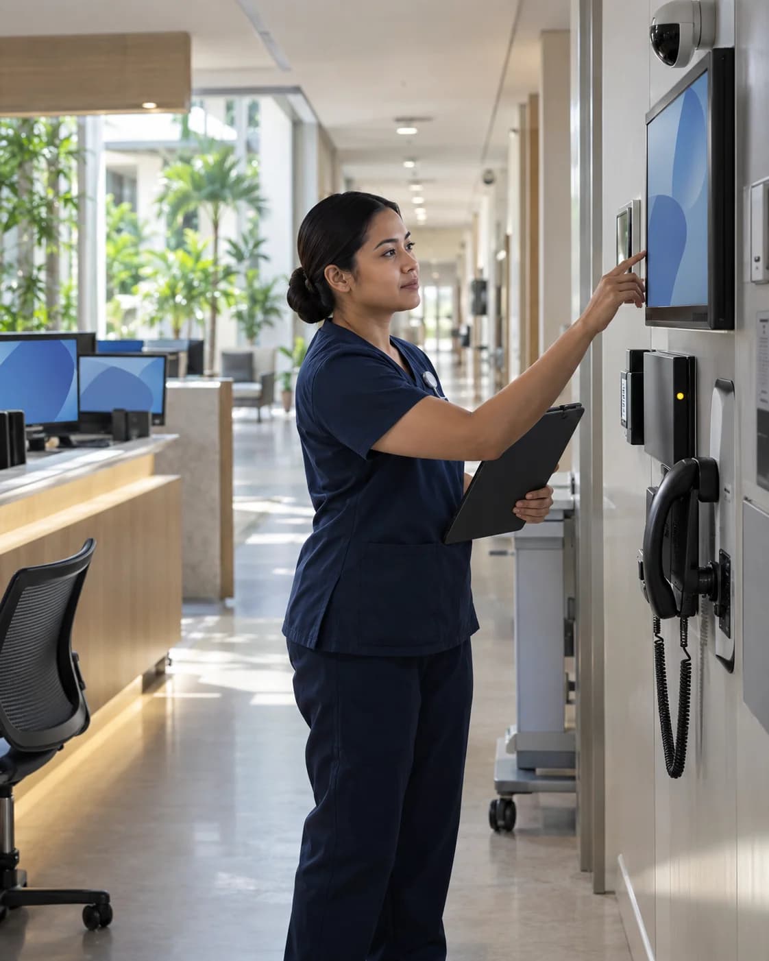 A Philippine healthcare workspace with integrated communications and monitoring