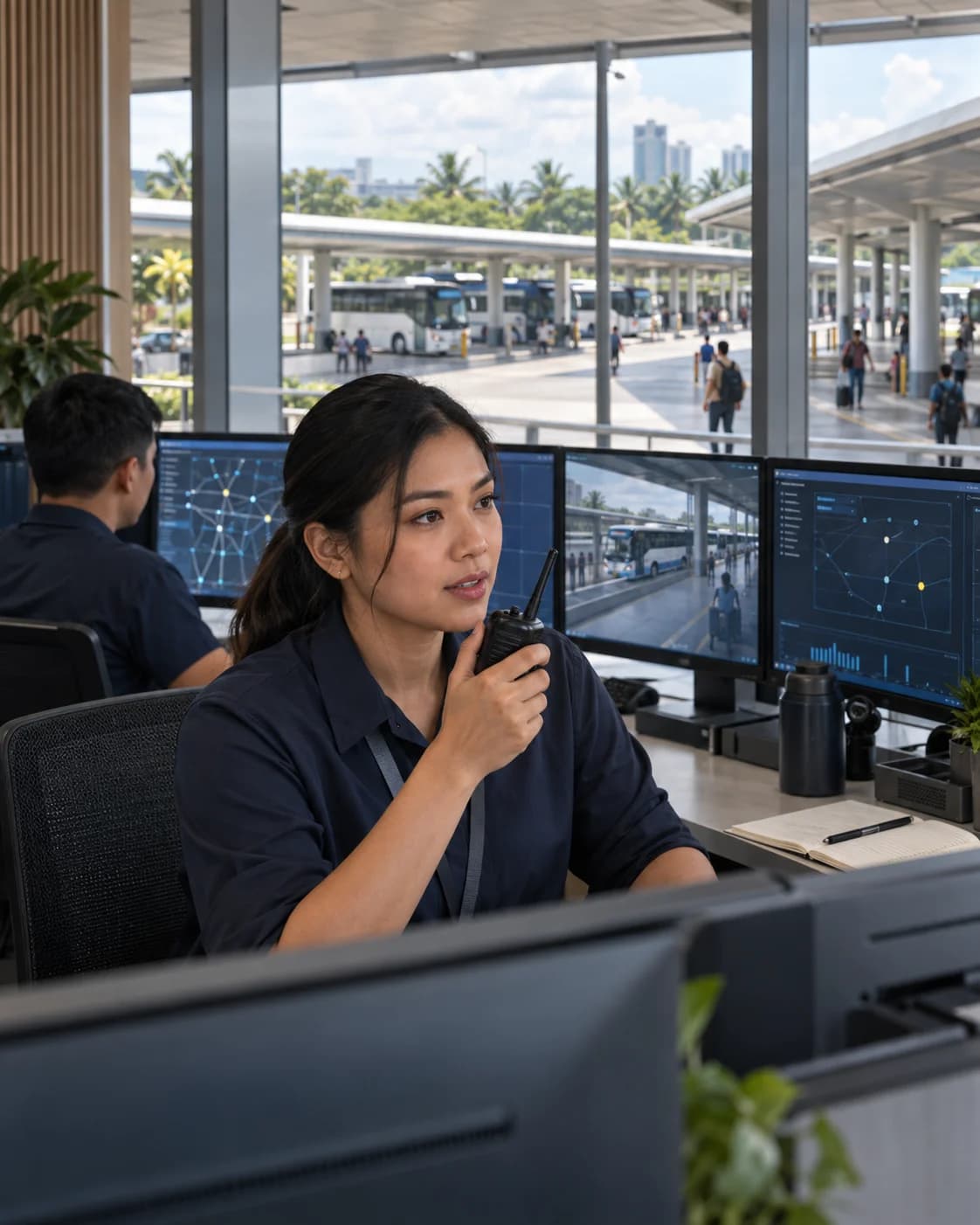 A Philippine transport terminal operations workspace